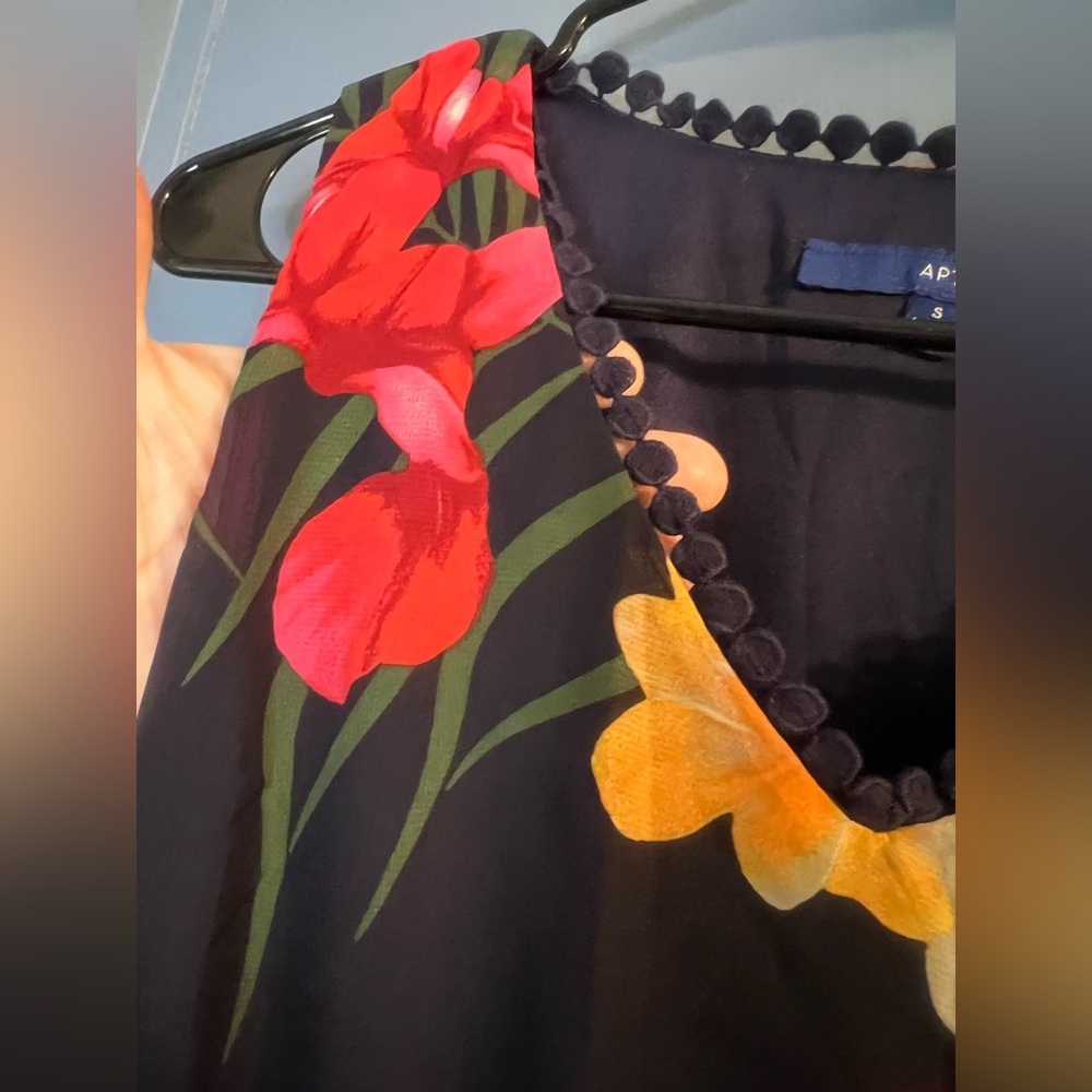 Apt. 9 High Low Floral Dress - Navy and Orange - Picture 7 of 13